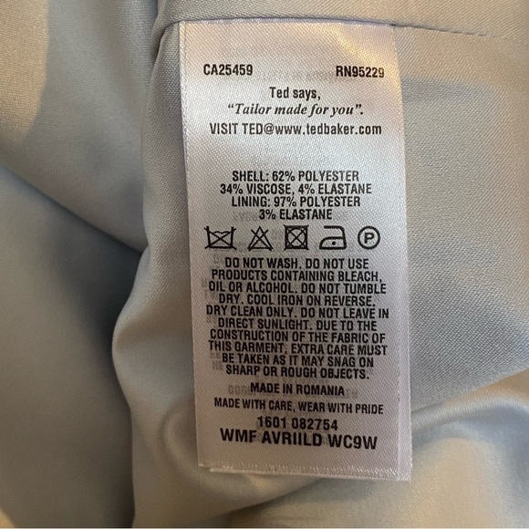 NWOT~TED BAKER Women Gray Plaid V-Neck Sleeveless Career Party Dress Size 5-12US - Picture 9 of 9